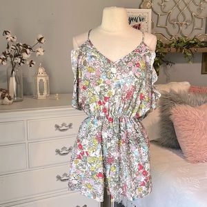Ellie & Kate Floral Romper Womens Medium